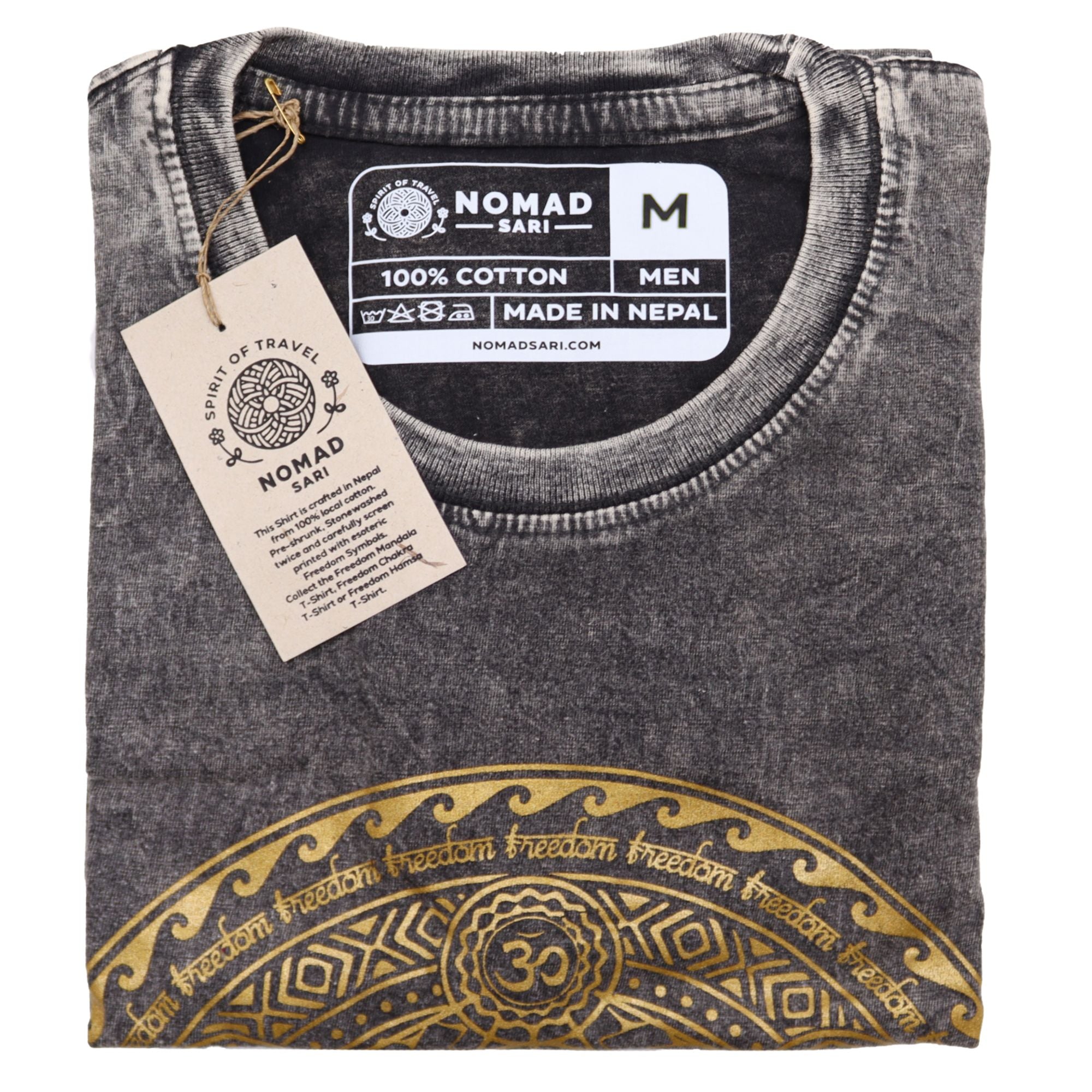 Medium Stone Washed Teashirt - Chakra - Dark Grey