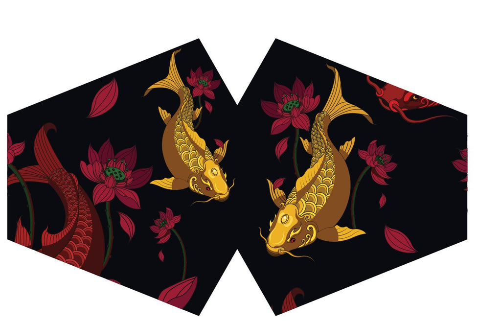 Reusable Fashion Face Covering - Golden Fish (Adult)