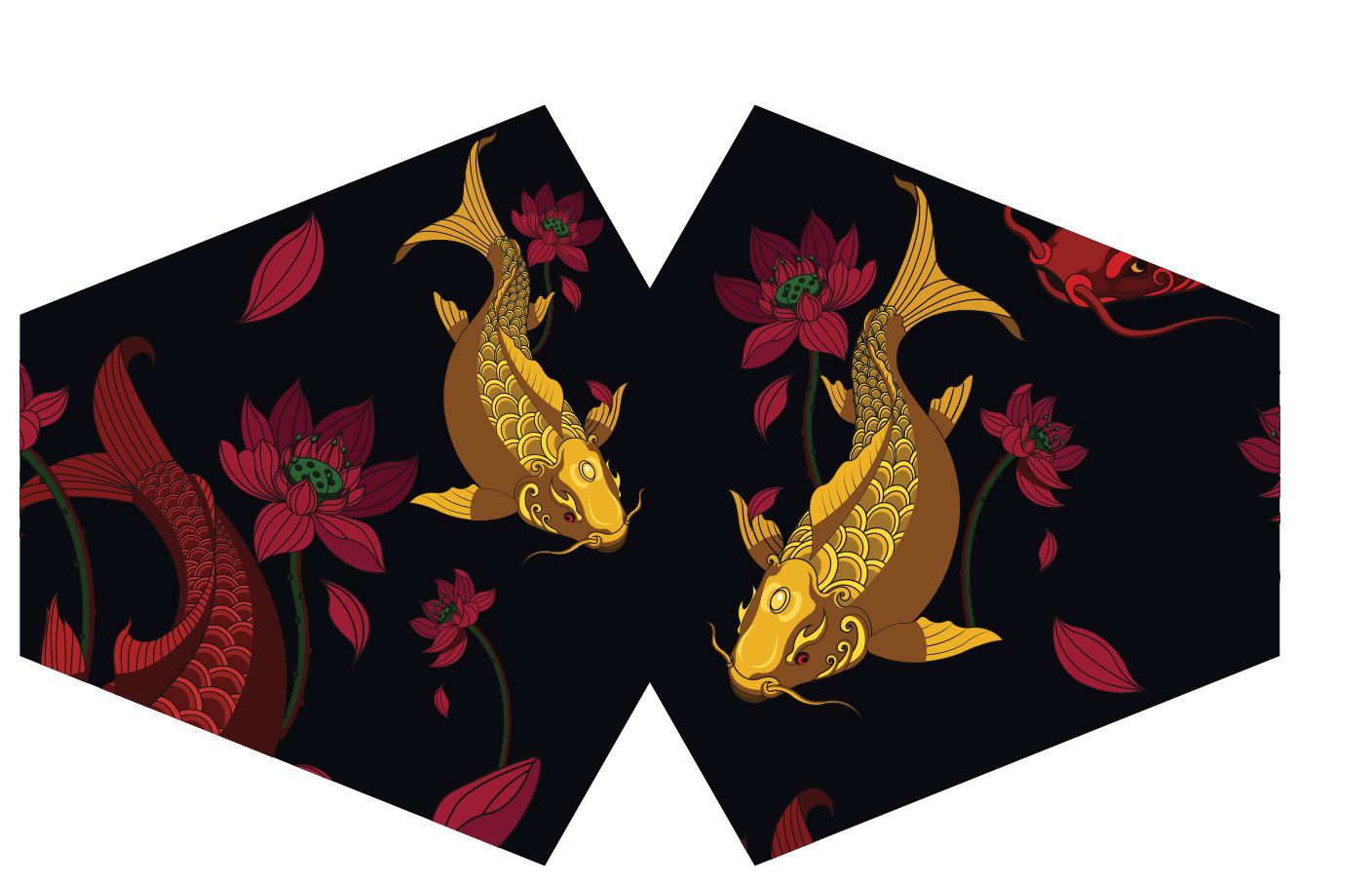 Reusable Fashion Face Covering - Golden Fish (Adult)