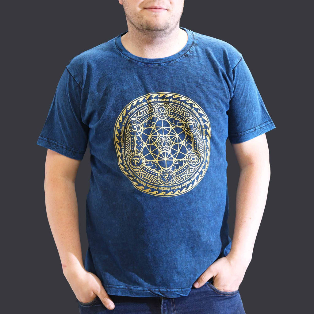 XLarge Stone Washed Teashirt - Chakra - Blue