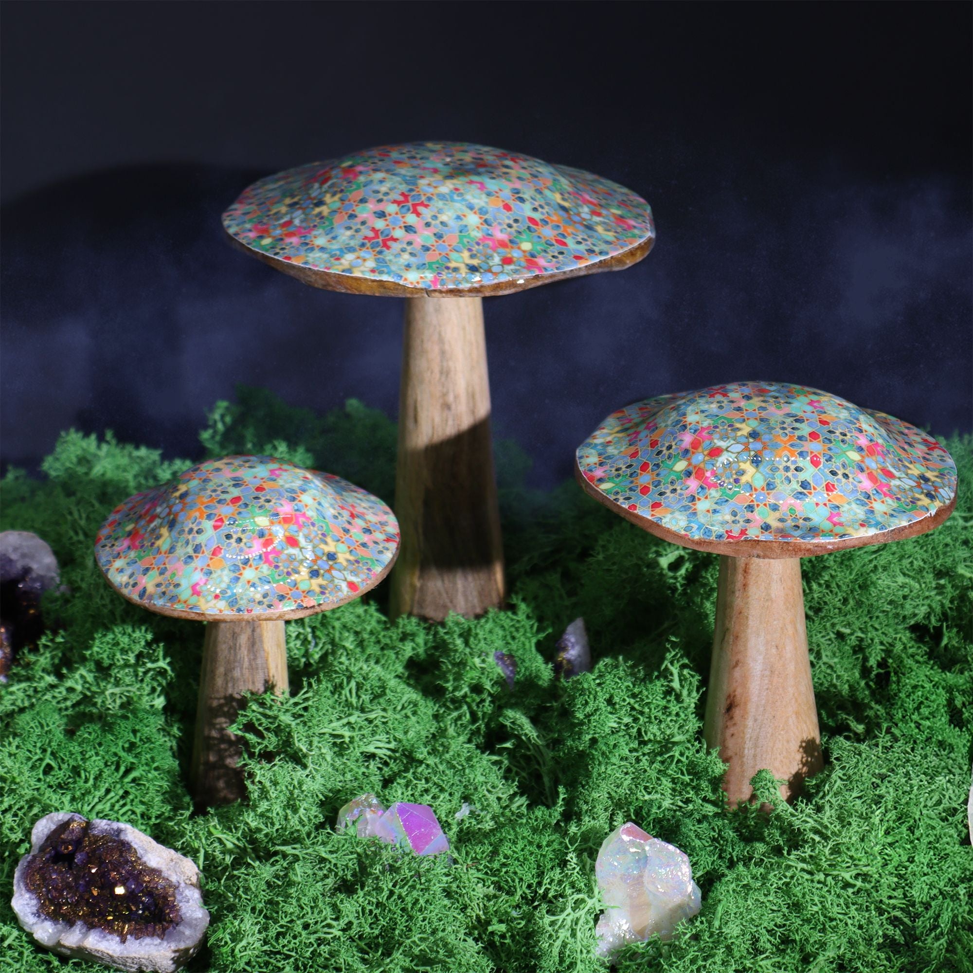 Med Mushroom -  15cm - Mediterranean Tile Pattern