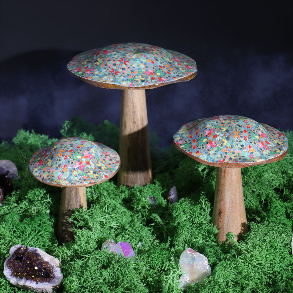 Large Mushroom - 20cm -  Mediterranean Tile Pattern