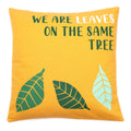 Printed Cotton Cushion Cover - We are Leaves - Yellow