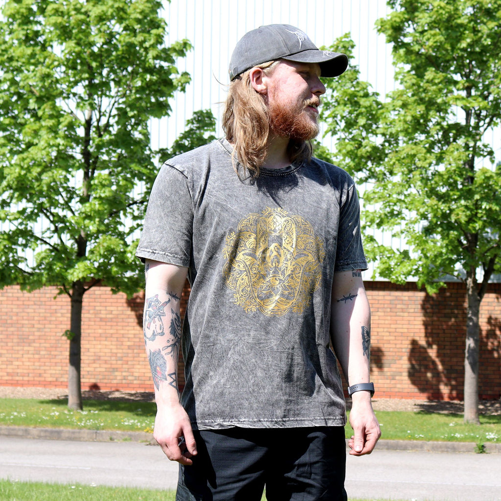 XLarge Stone Washed Teashirt - Hamsa - Dark Grey