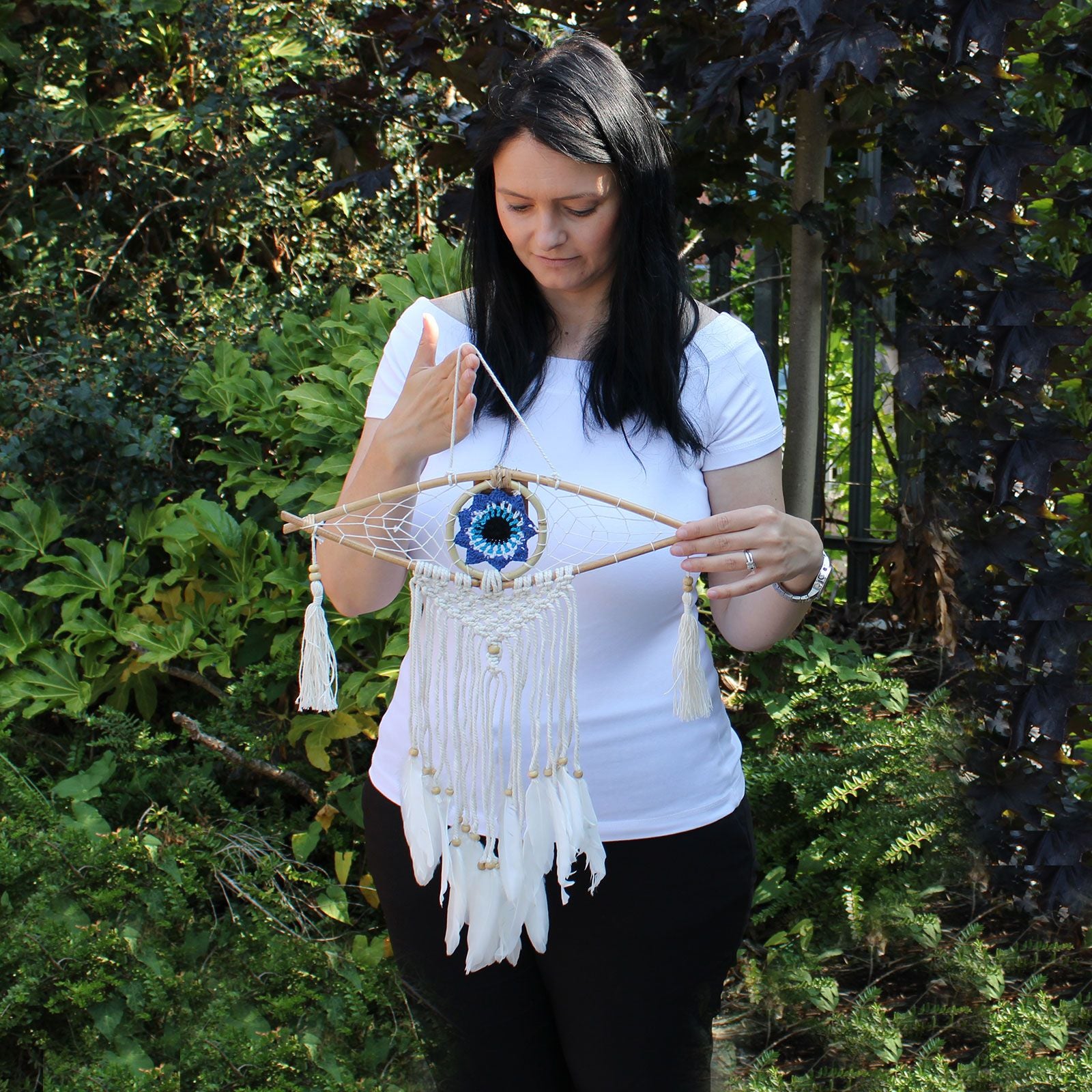 Protection Dream Cather - Sm Macrame Eye Assorted Colours