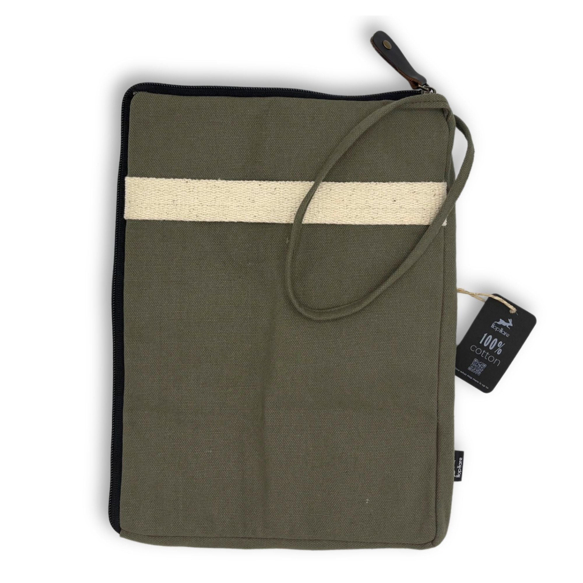 Canvas Large Laptop Pouch - Olive - 30x40cm