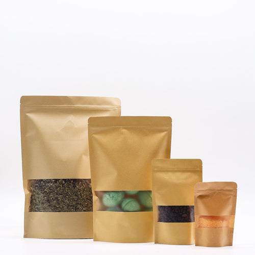 10x Kraft Window Bag 16 x24 cm