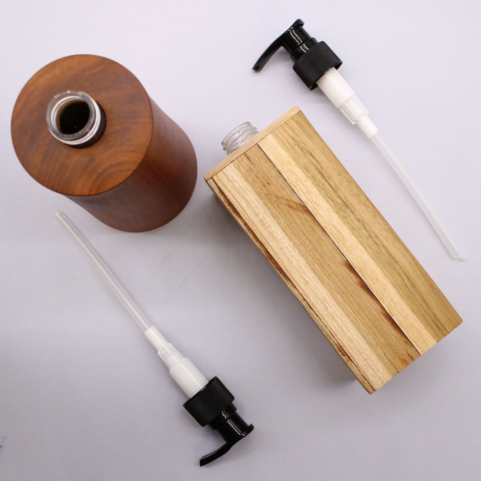 Natural Teakwood Soap Dispencer - Taper