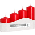 Set of Pillar Candles  50mm (11/16/22/33H) (4 pieces) - Red