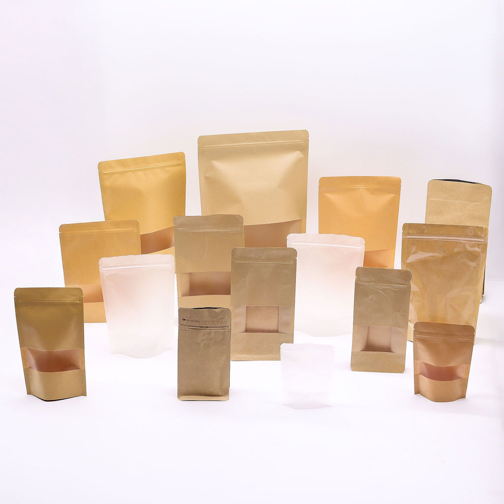 10x Kraft Window Bag 18x26 cm