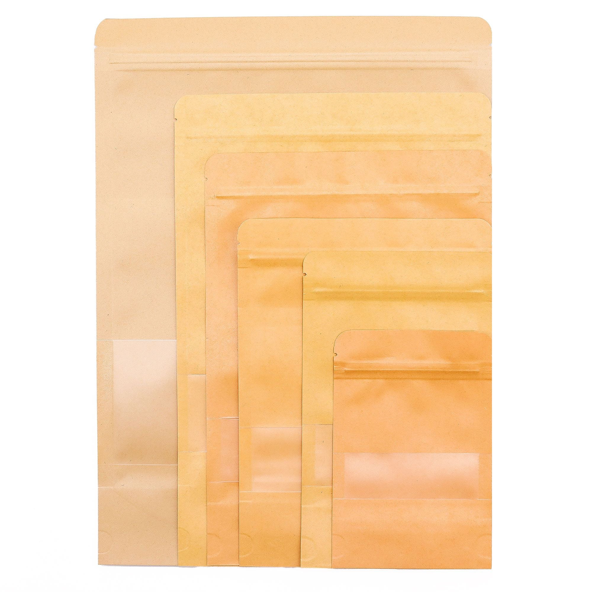 10x Kraft Window Bag 10x16 cm