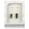 Versilberte Kristallspitzen-Ohrringe Amethyst