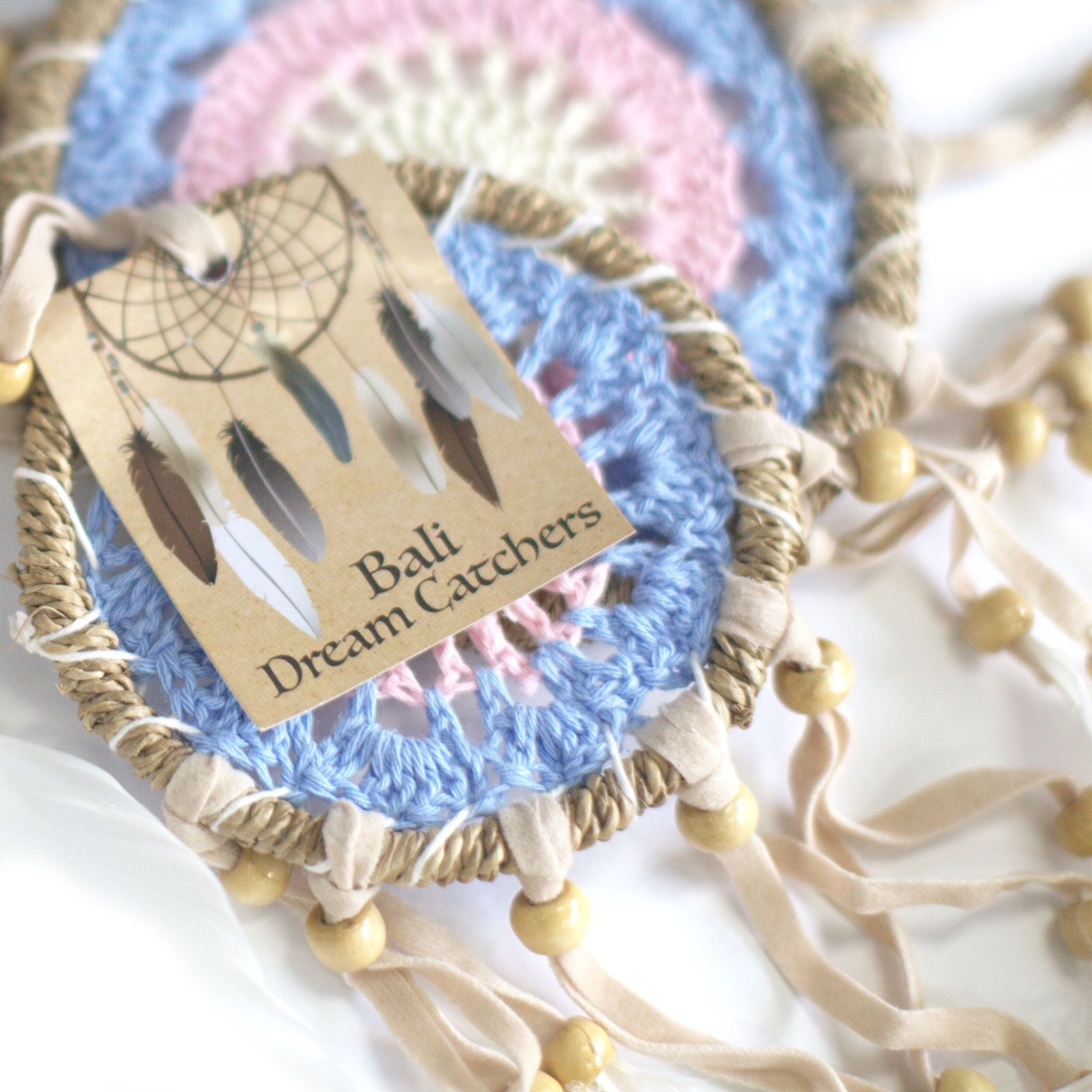 Pastel Pink Macramé Dream Catcher 9cm (asst. colours)