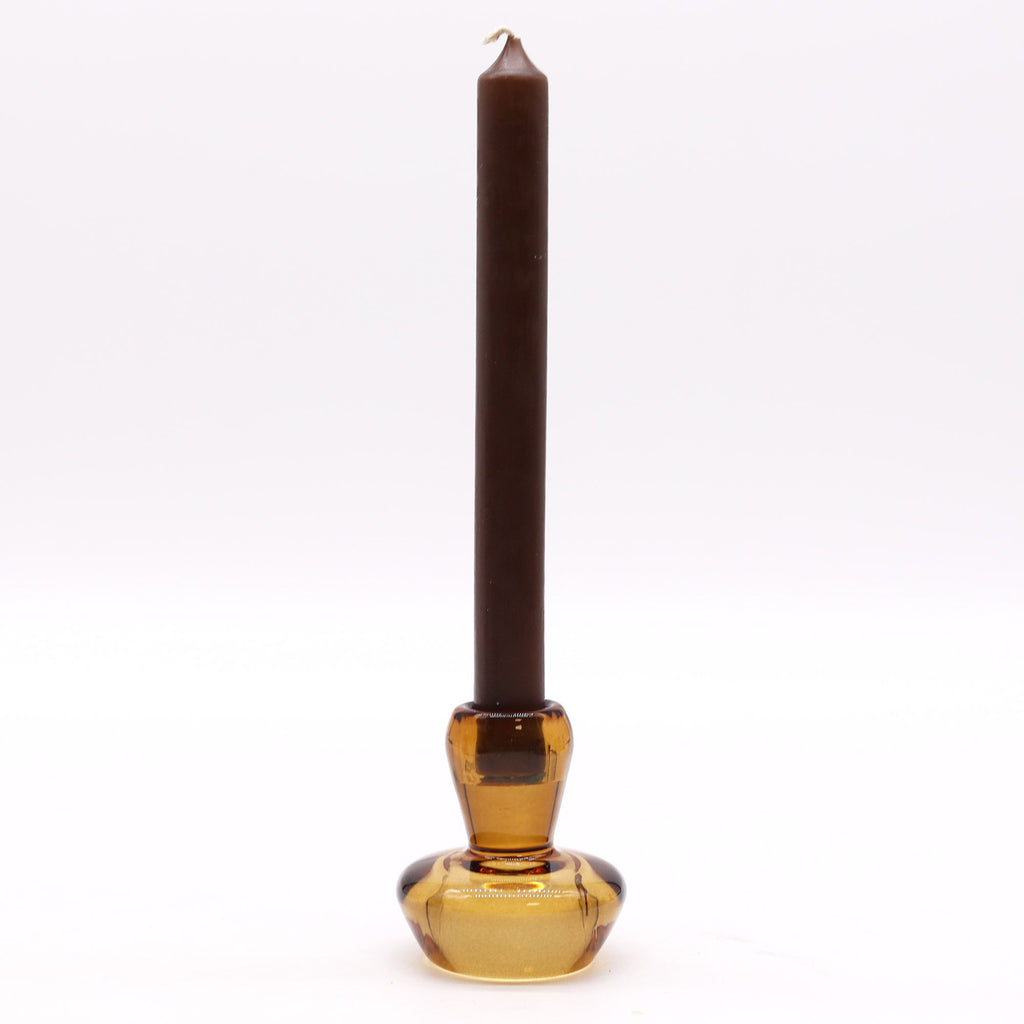 Set of 2 Mushroom Flip Dinner Candle / Tealight Holder - Antique Amber