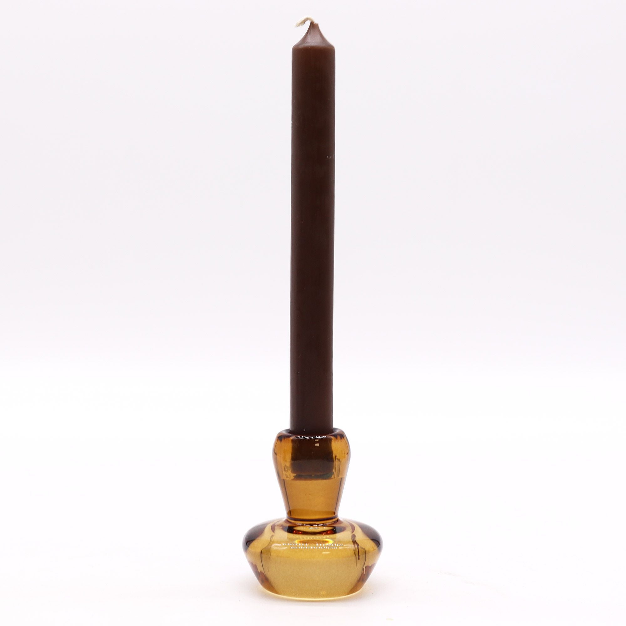 Set of 2 Mushroom Flip Dinner Candle / Tealight Holder - Antique Amber