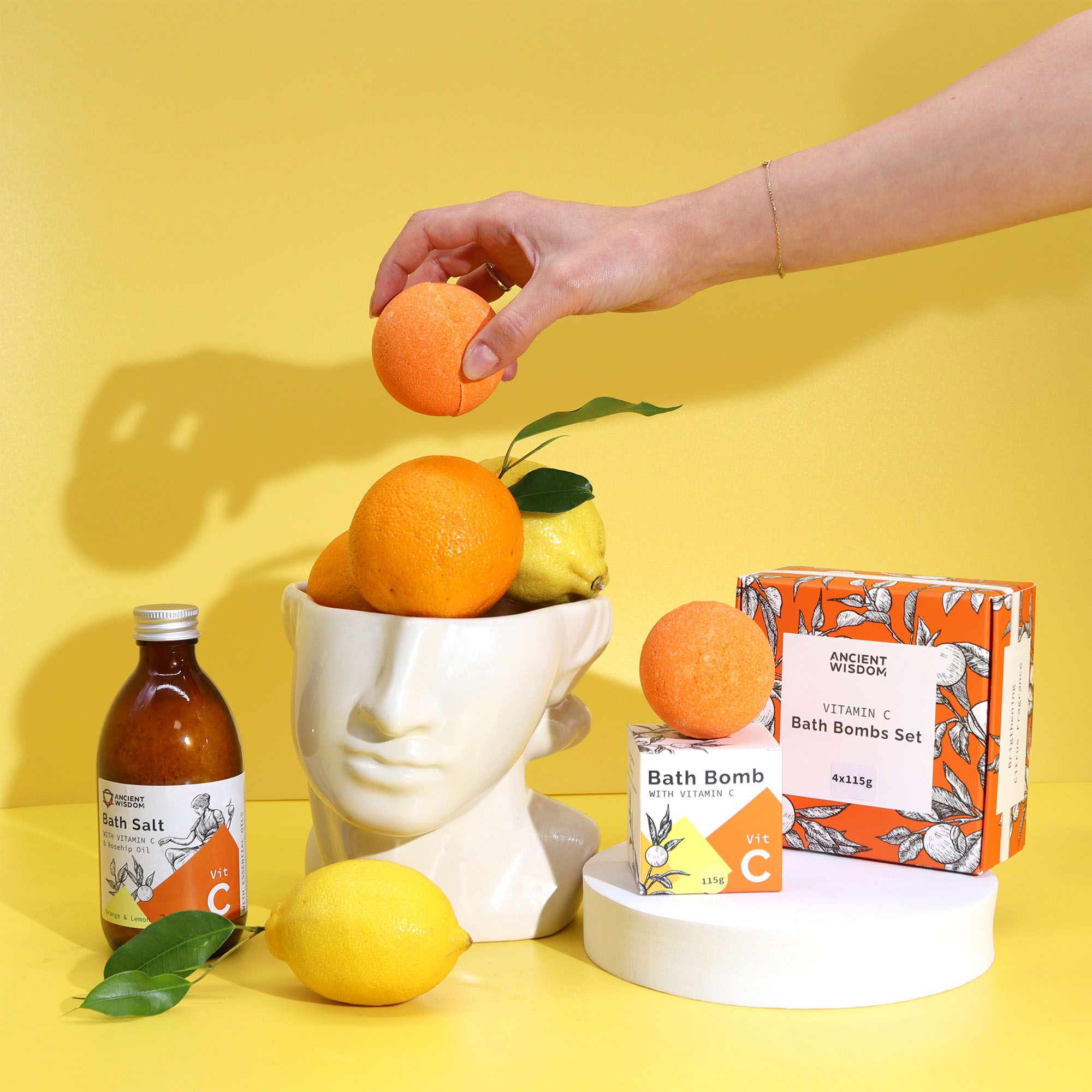 Zesty Vitamin C Bath Bombs Set – Aromatherapy Quartet