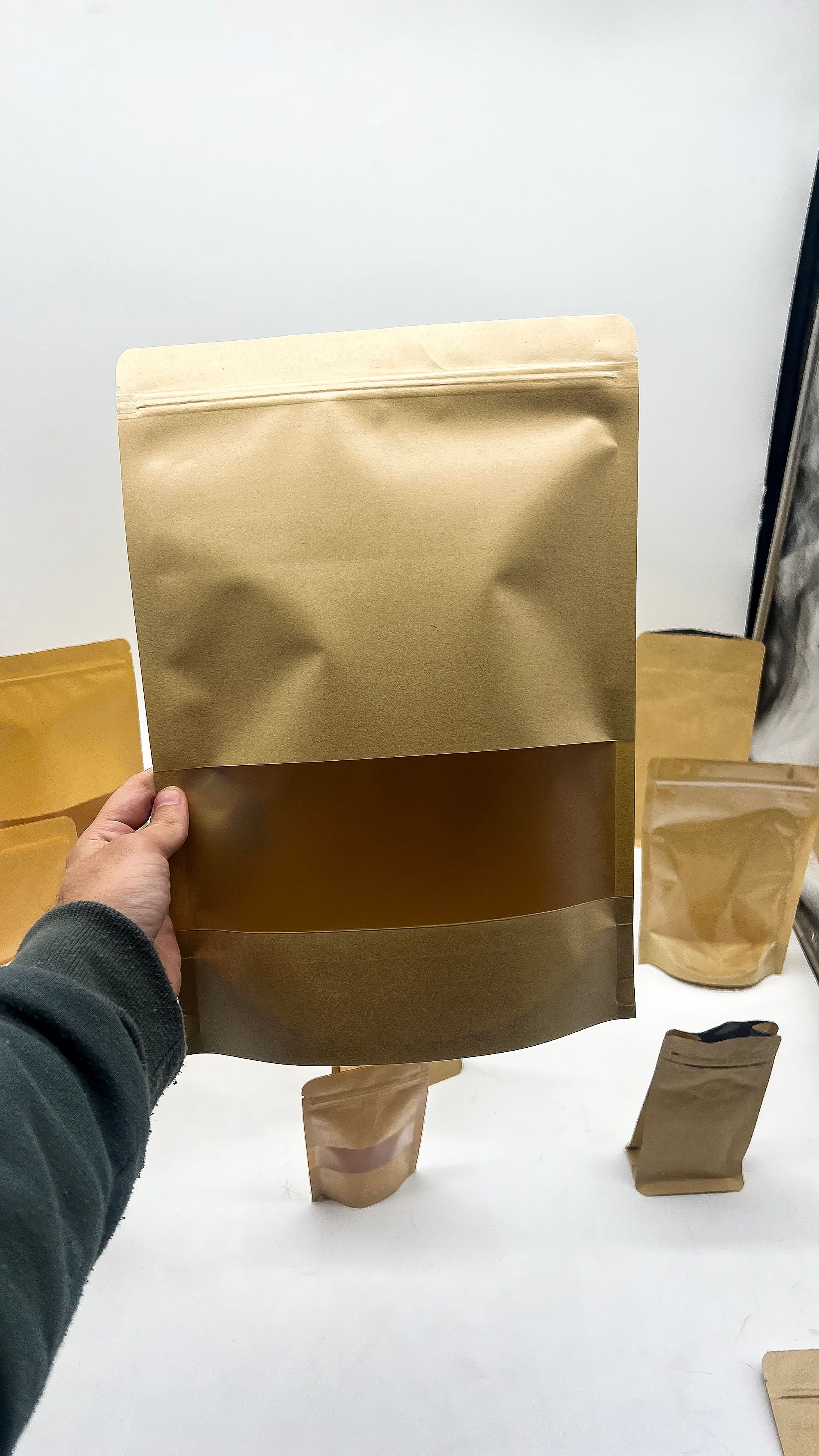 10x Kraft Window Bag 25 x 35 cm