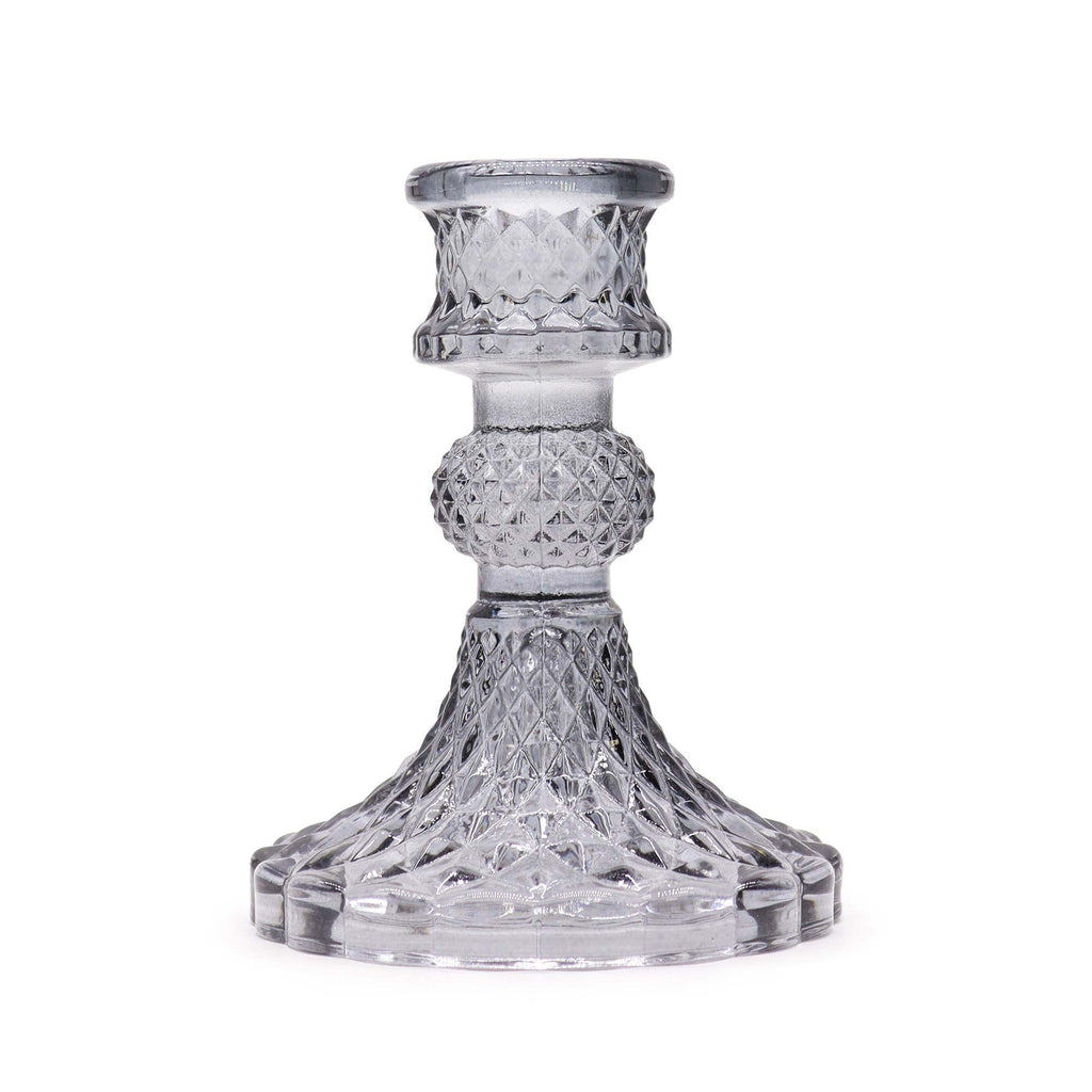 Set of 2 Vintage Dinner Candle Holder - - Midnight Grey