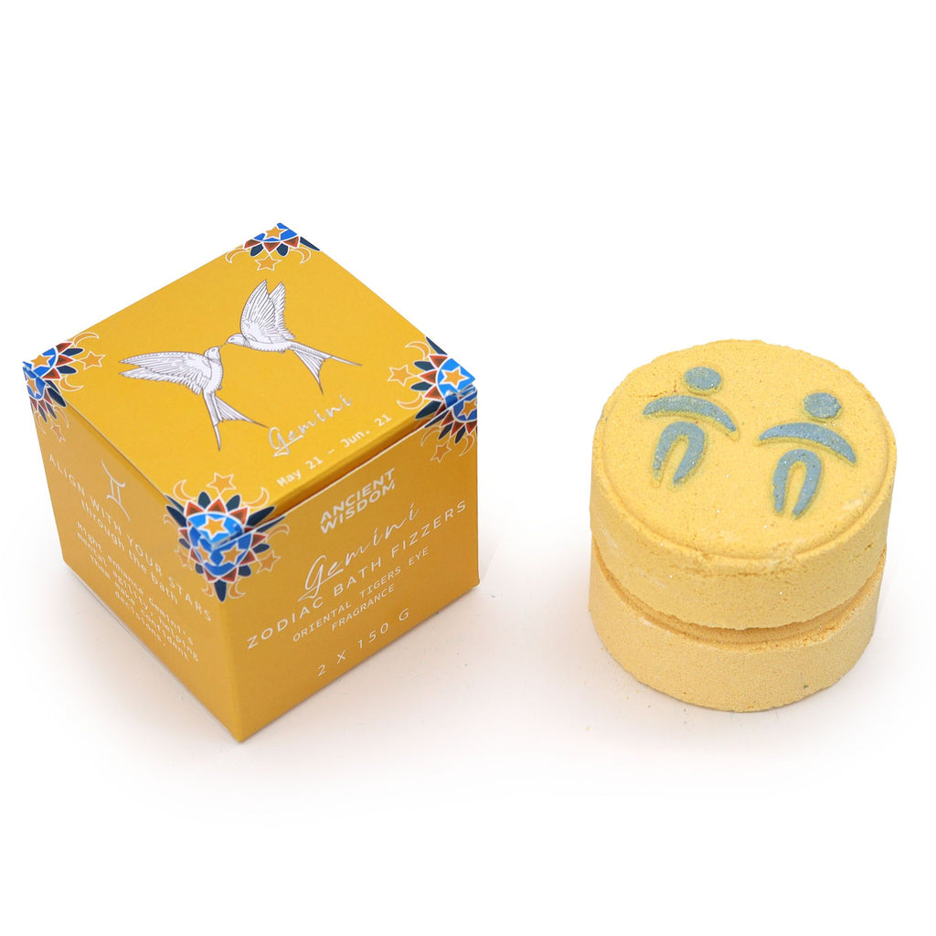 Set of Zodiac Bath Fizzers with Horoscope - Gemini