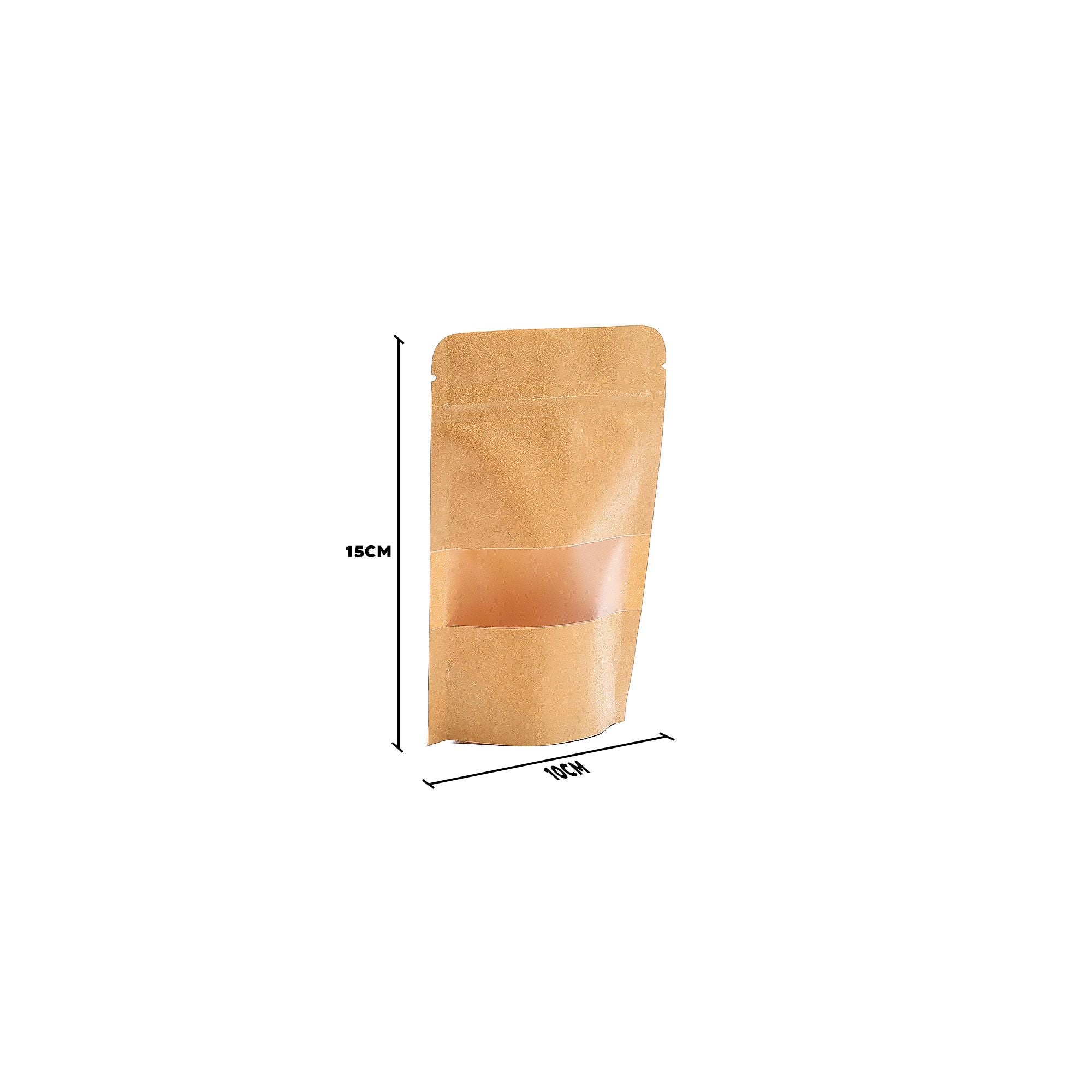 10x Kraft Window Bag 10x16 cm