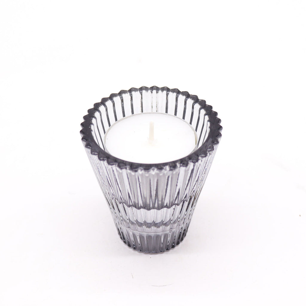Set of 2  Flip Dinner Candle / Tealight Holder - Midnight Grey