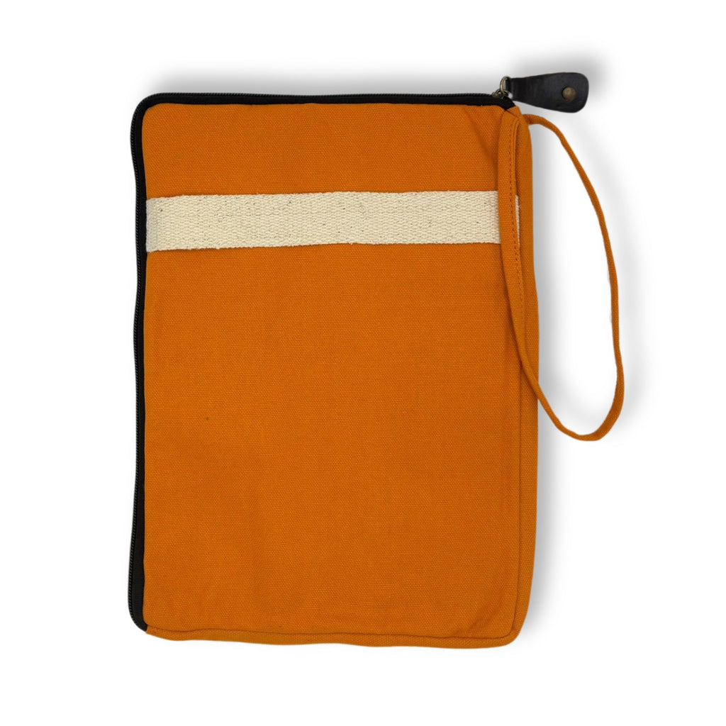Canvas Large Laptop Pouch - Orange - 30x40cm