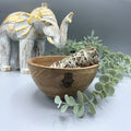 Wooden Smudge and Ritual Offerings Bowl - Hamsa - 14x7cm