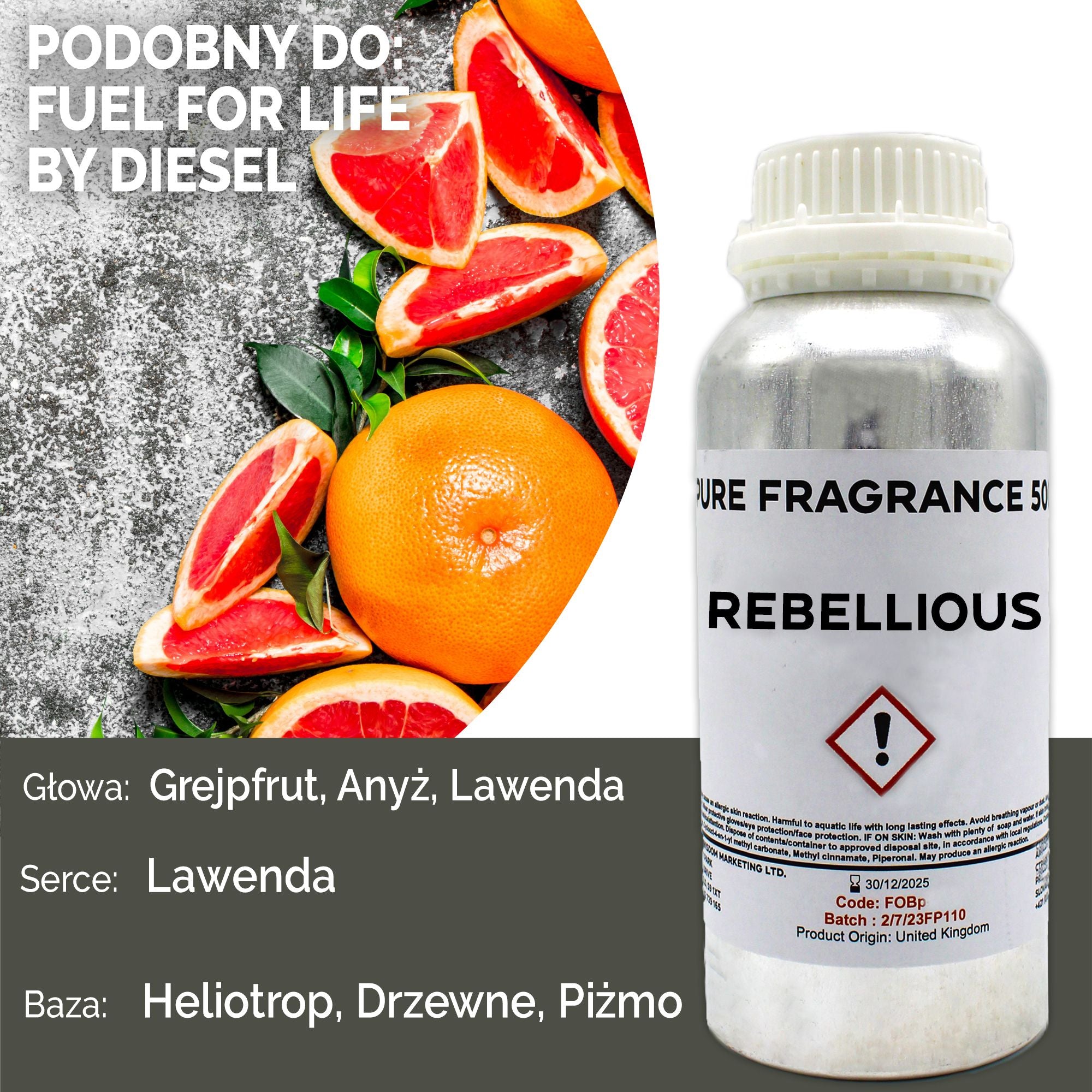 Rebellious Pure Fragrance Oil - 500ml