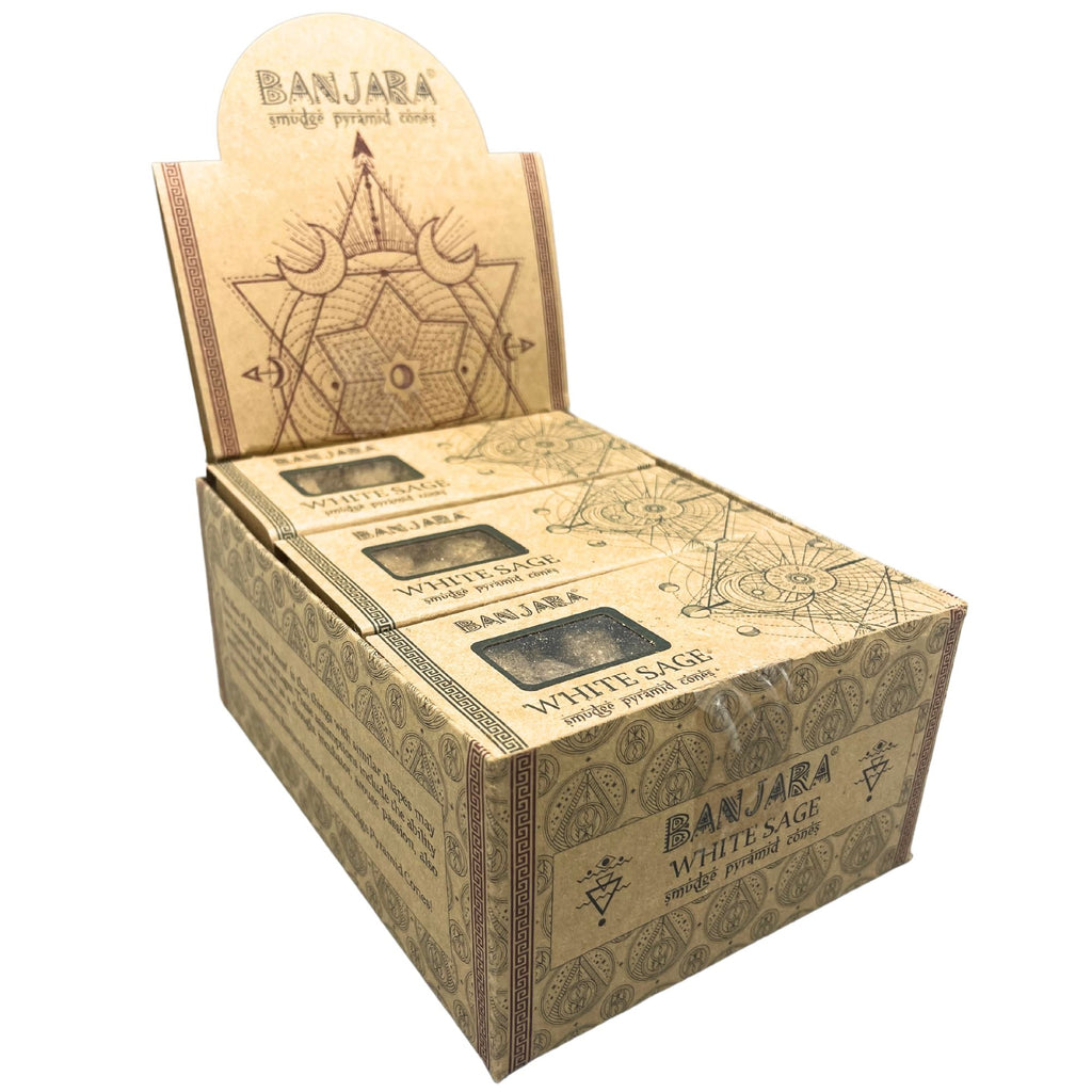 Banjara Smudge Pyramid Cones - White Sage