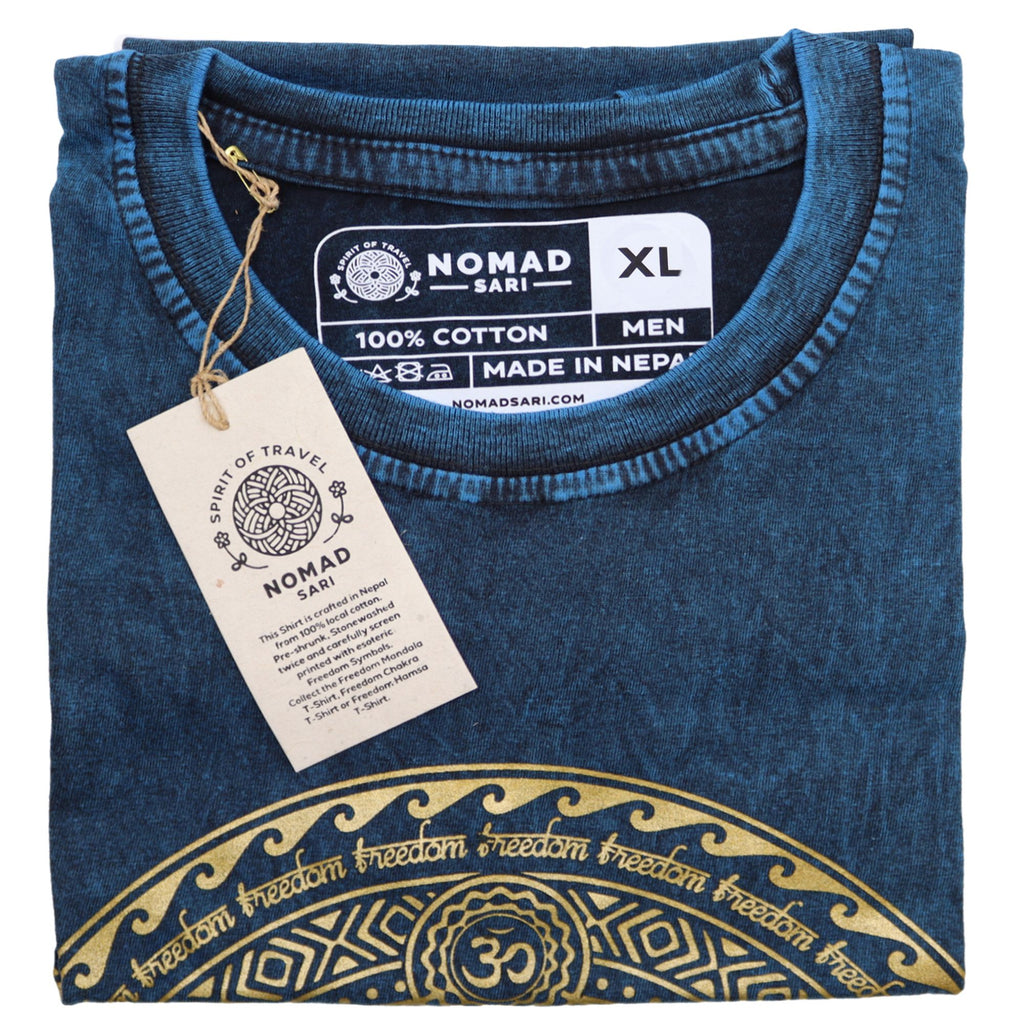 XLarge Stone Washed Teashirt - Chakra - Blue