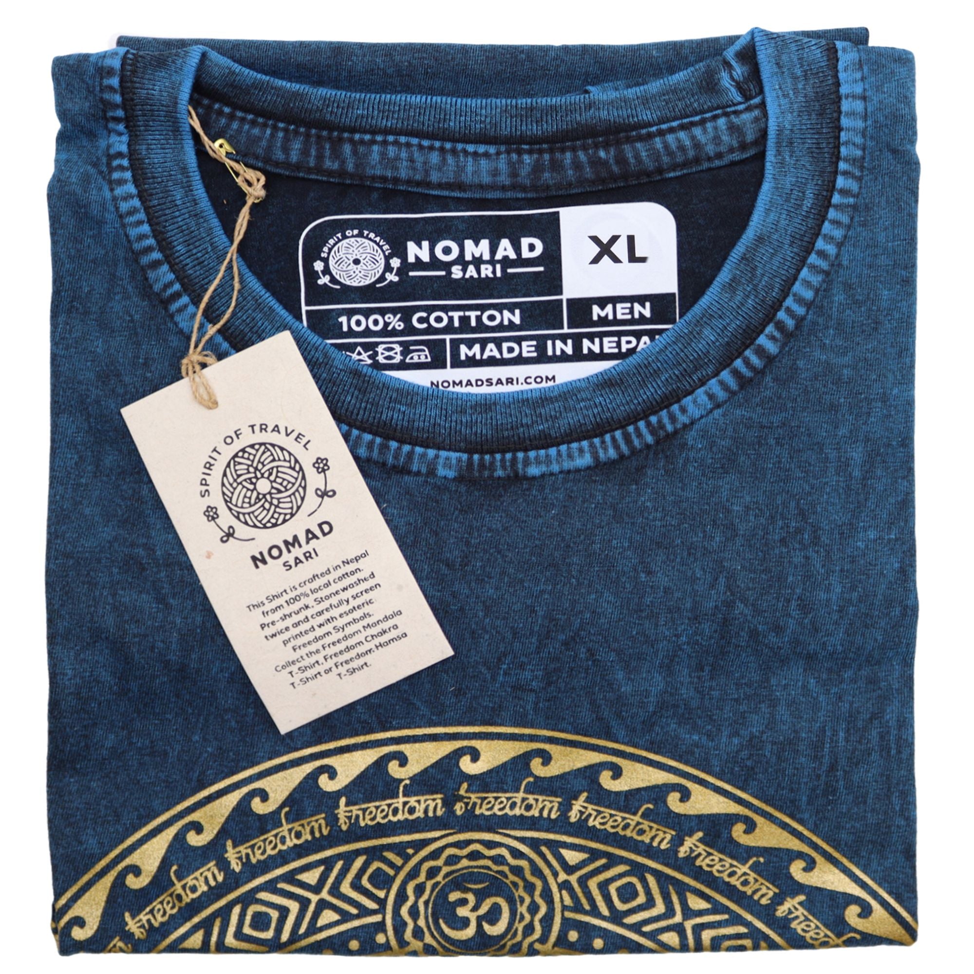 XLarge Stone Washed Teashirt - Chakra - Blue