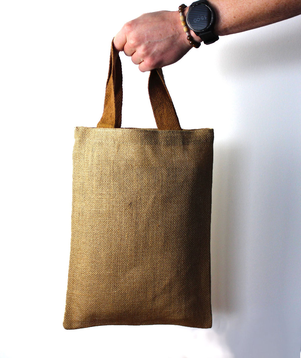 Jute Tote Bag - Red Colour Handle