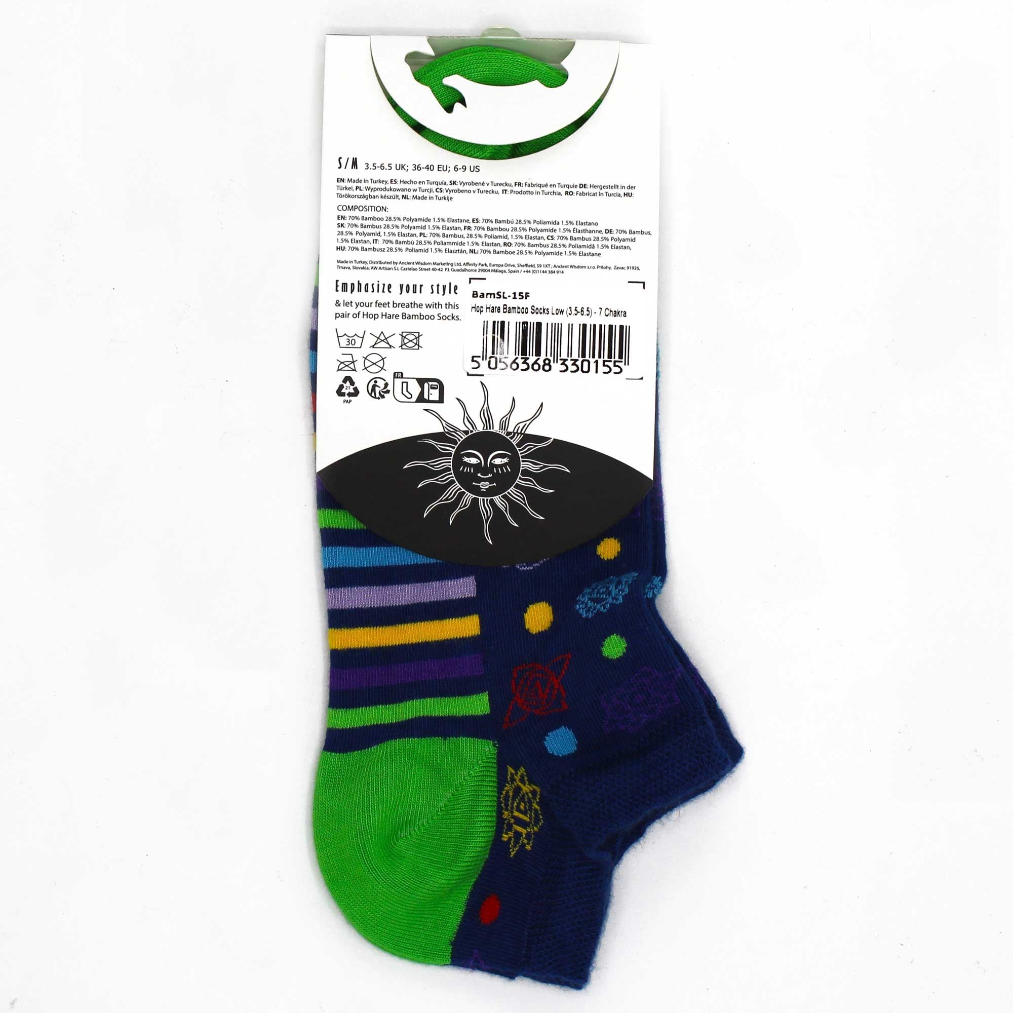 S/M Hop Hare Bamboo Socks Low (36-40) - 7 Chakra