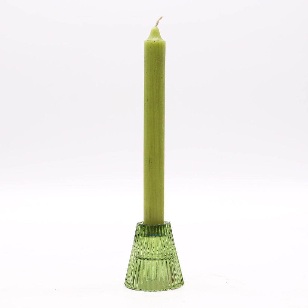 Set of 2  Flip Dinner Candle / Tealight Holder - Garden Jade