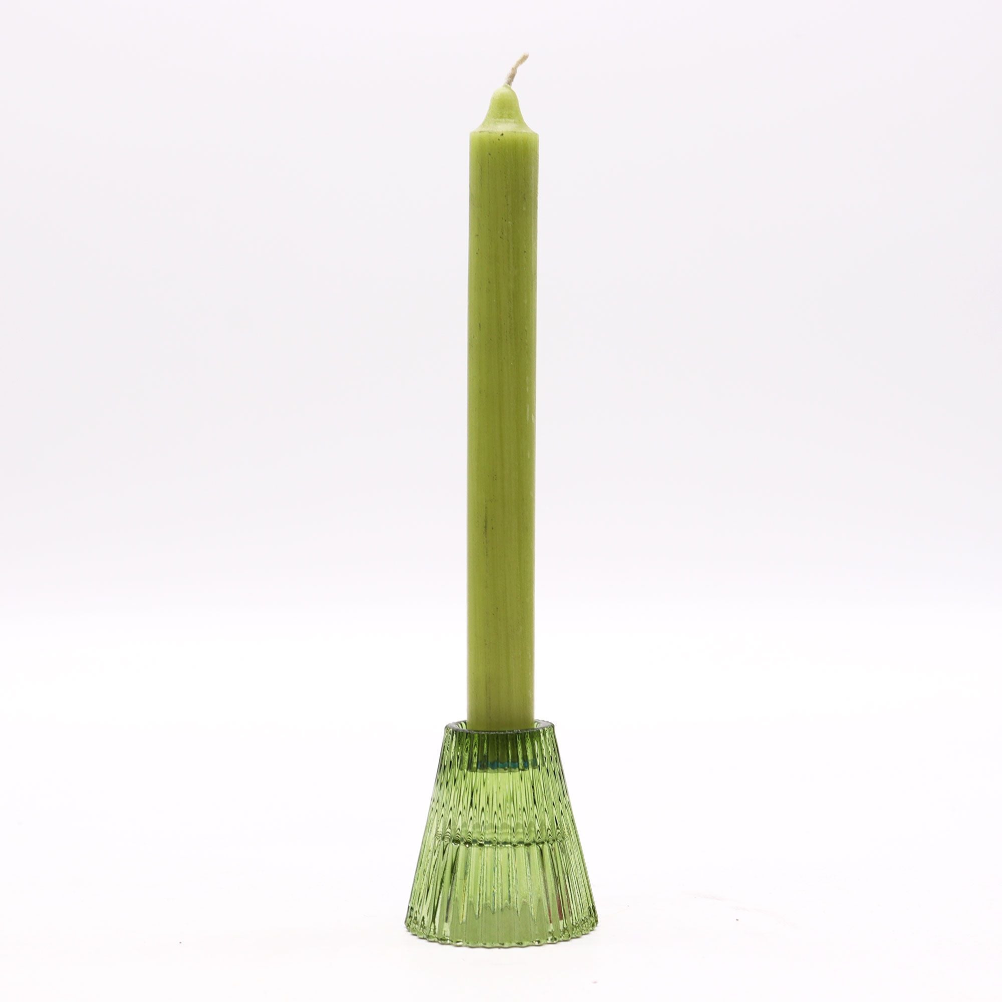 Set of 2  Flip Dinner Candle / Tealight Holder - Garden Jade