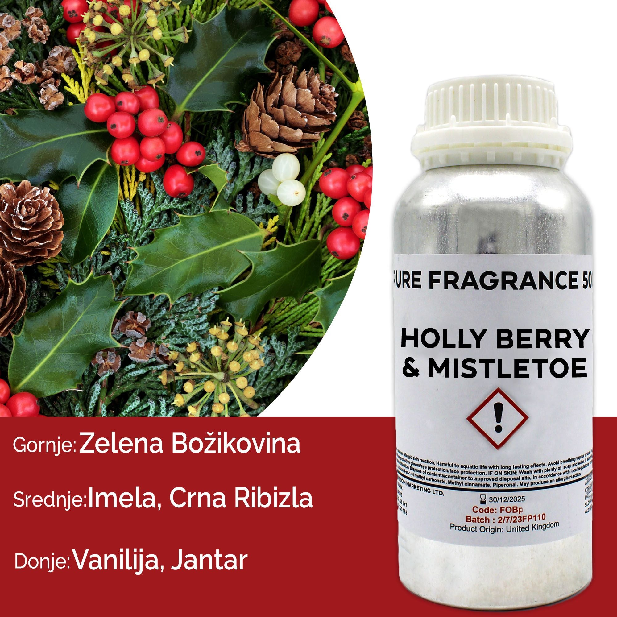 Holly Berry & Mistletoe Pure Fragrance Oil - 500ml