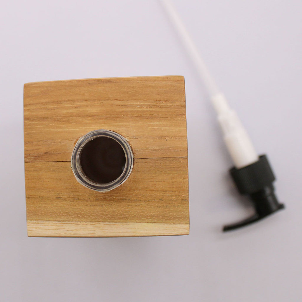 Natural Teakwood Soap Dispencer - Square