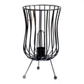 Tall Salt Rock Brazier Lamp, Cable, Bulb, White Salt
