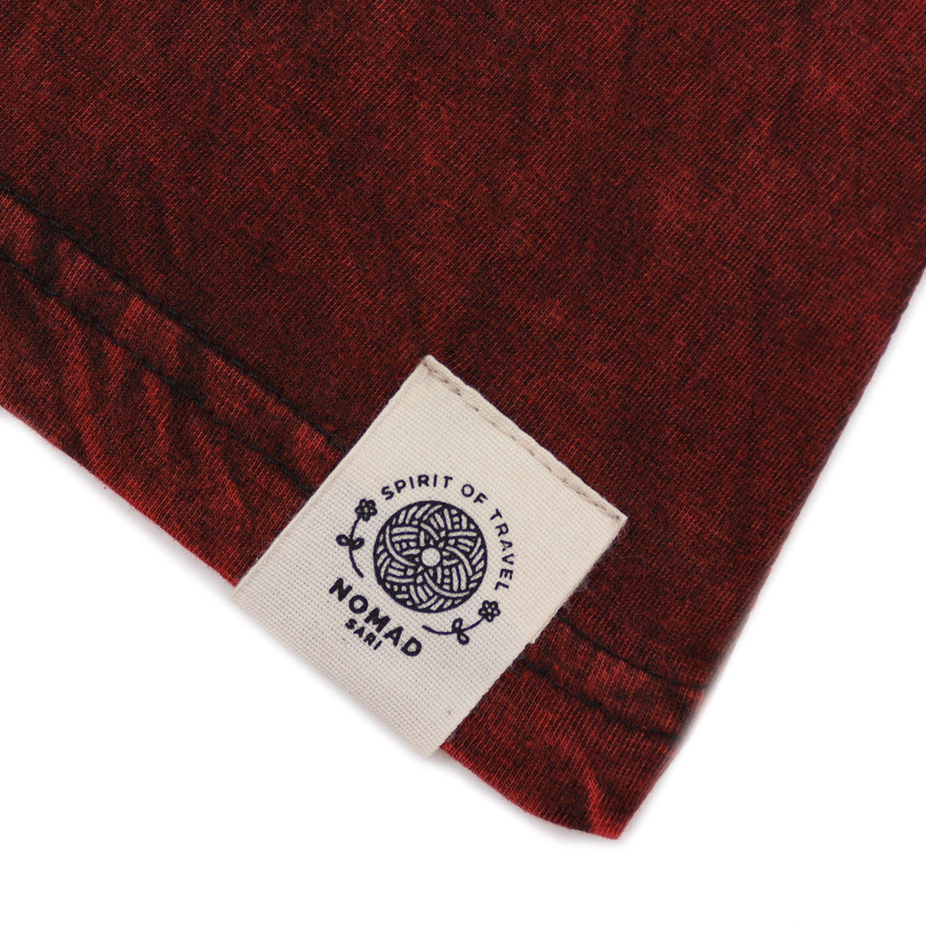Small Stone Washed Teashirt - Mandala - Maroon