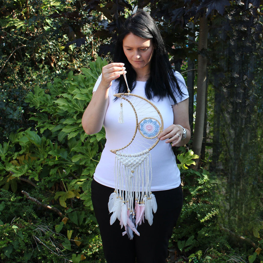 Protection Dream Cather - Macrame Moon Assorted Colours