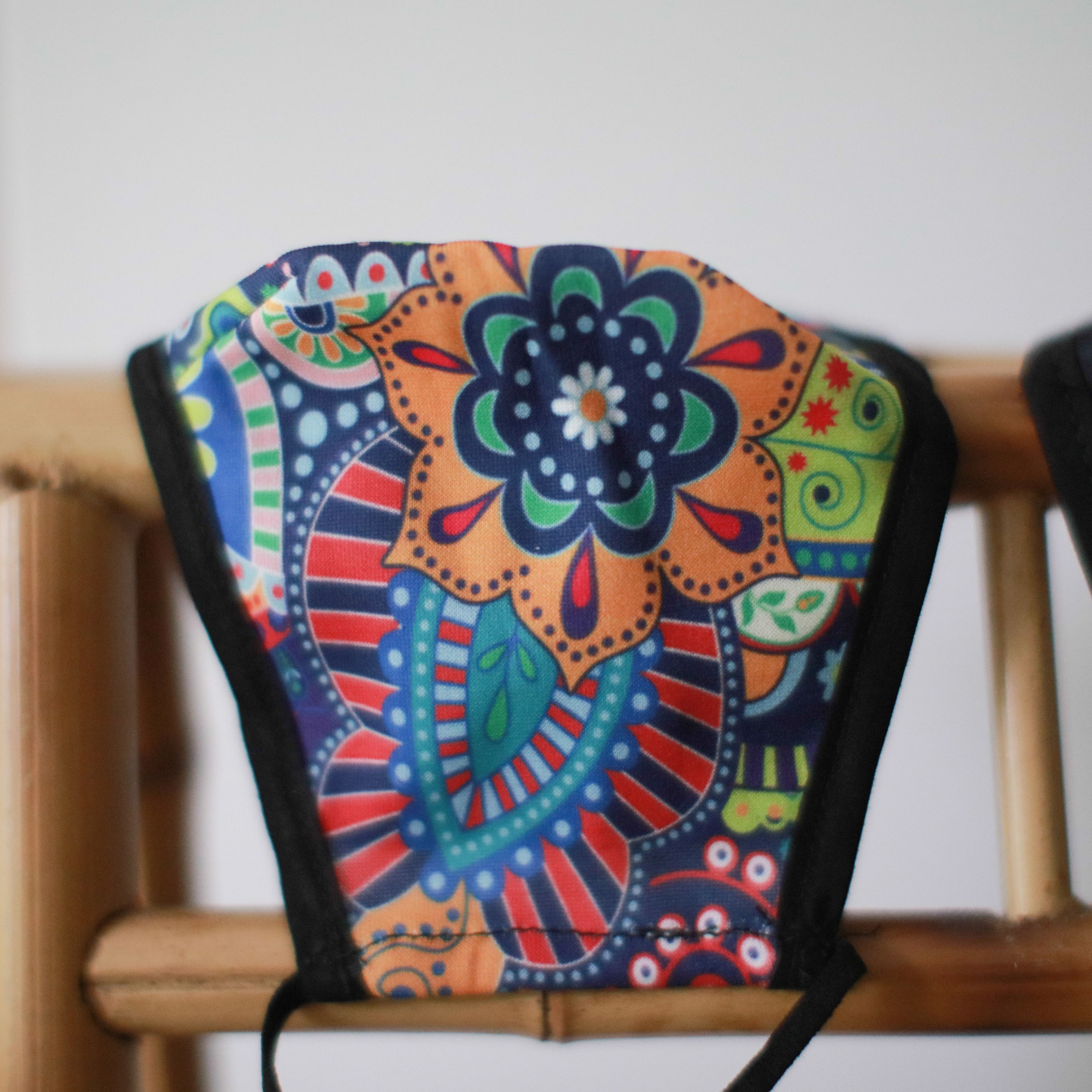 Reusable Fashion Face Covering - Funky Swirls (Adult)