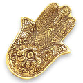 Gold Aluminium  Small Hamsa Incense Holder 13x5.5cm