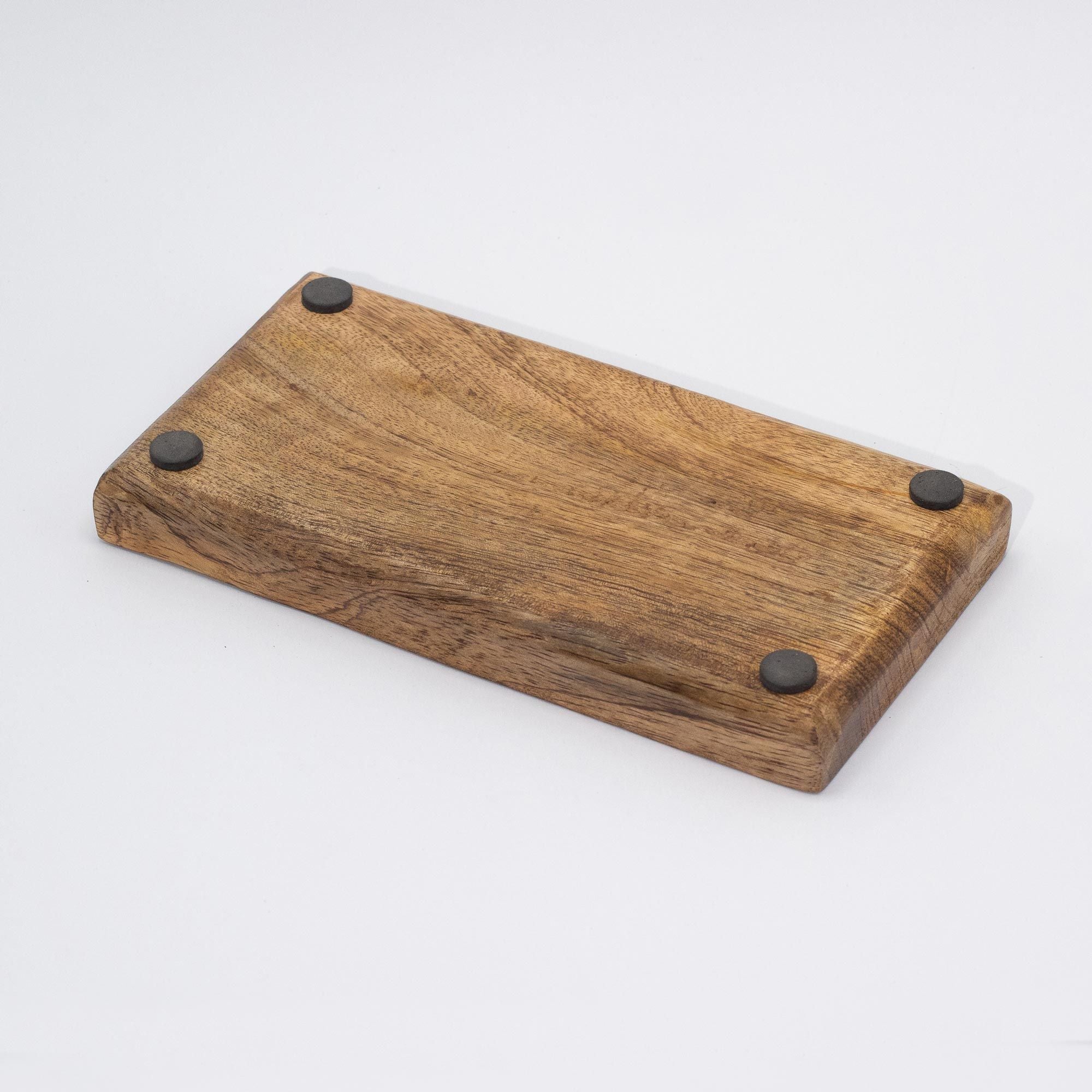 Double Trinket Tray 20x10x2.5cm - Mushroom Design Maroon