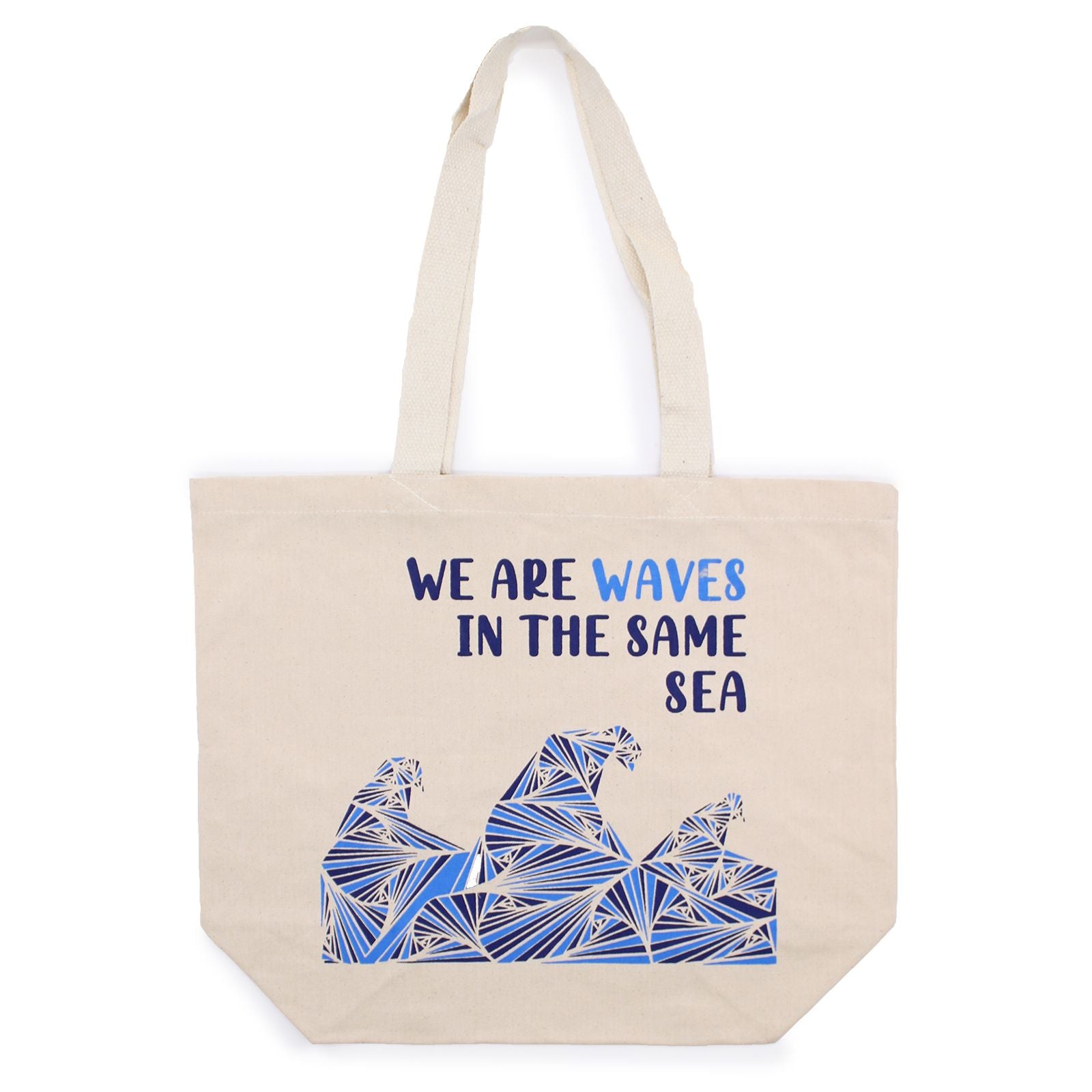 Printed Cotton Bag - We are Waves - Natural