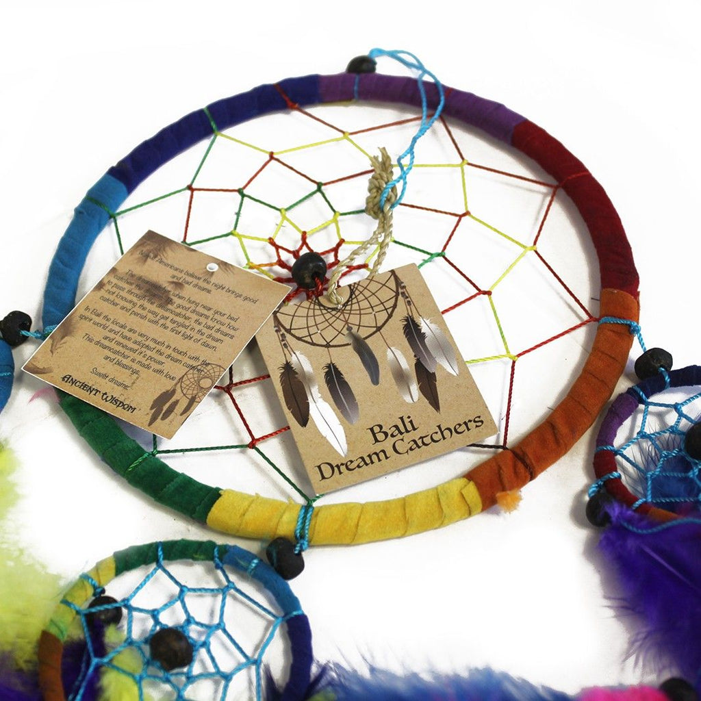 Bali Dreamcatcher - Large Round - Turq/Pink/Purp