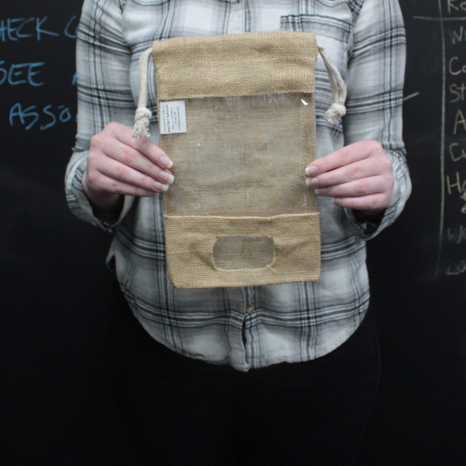 Jute Window Bag 25x16cm & pocket 