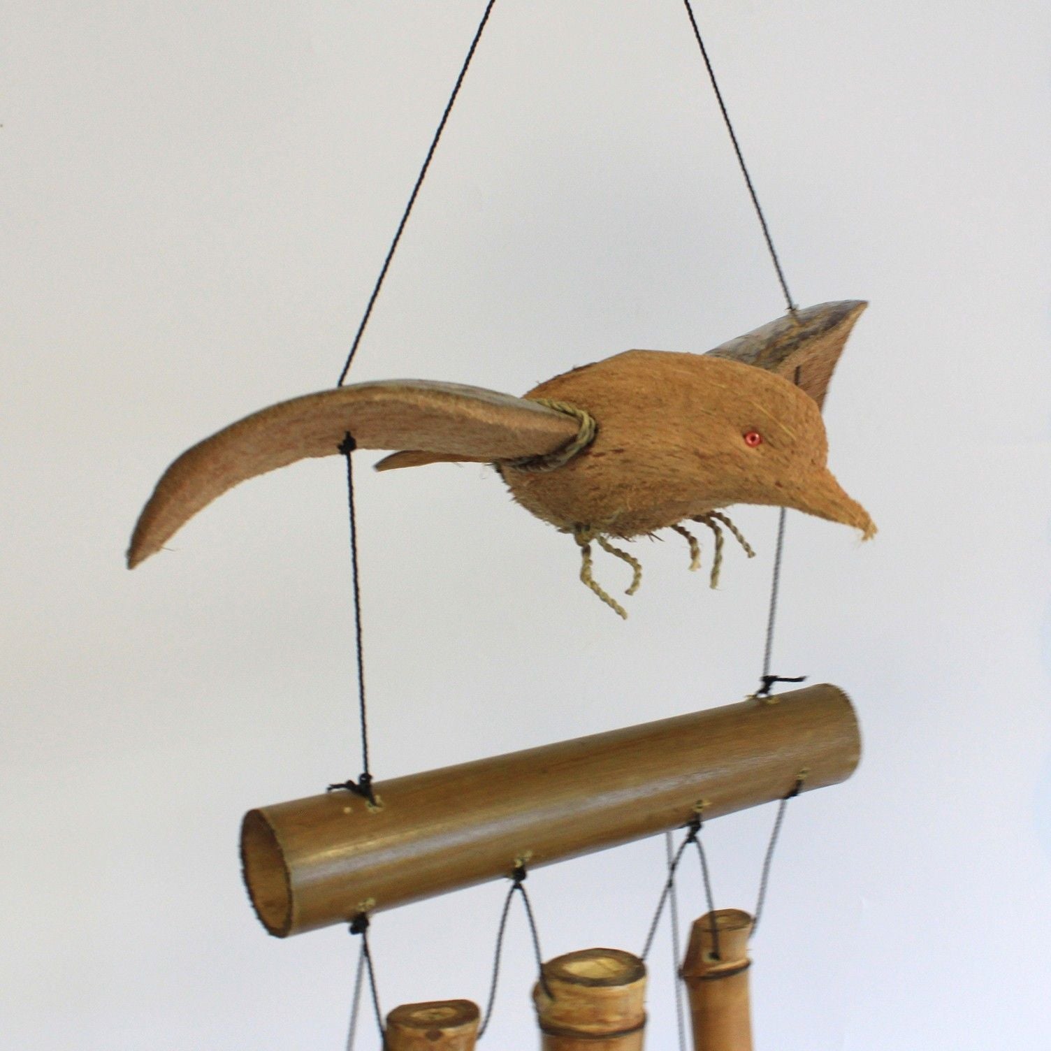 1x Coconut Blackbird Windchimes