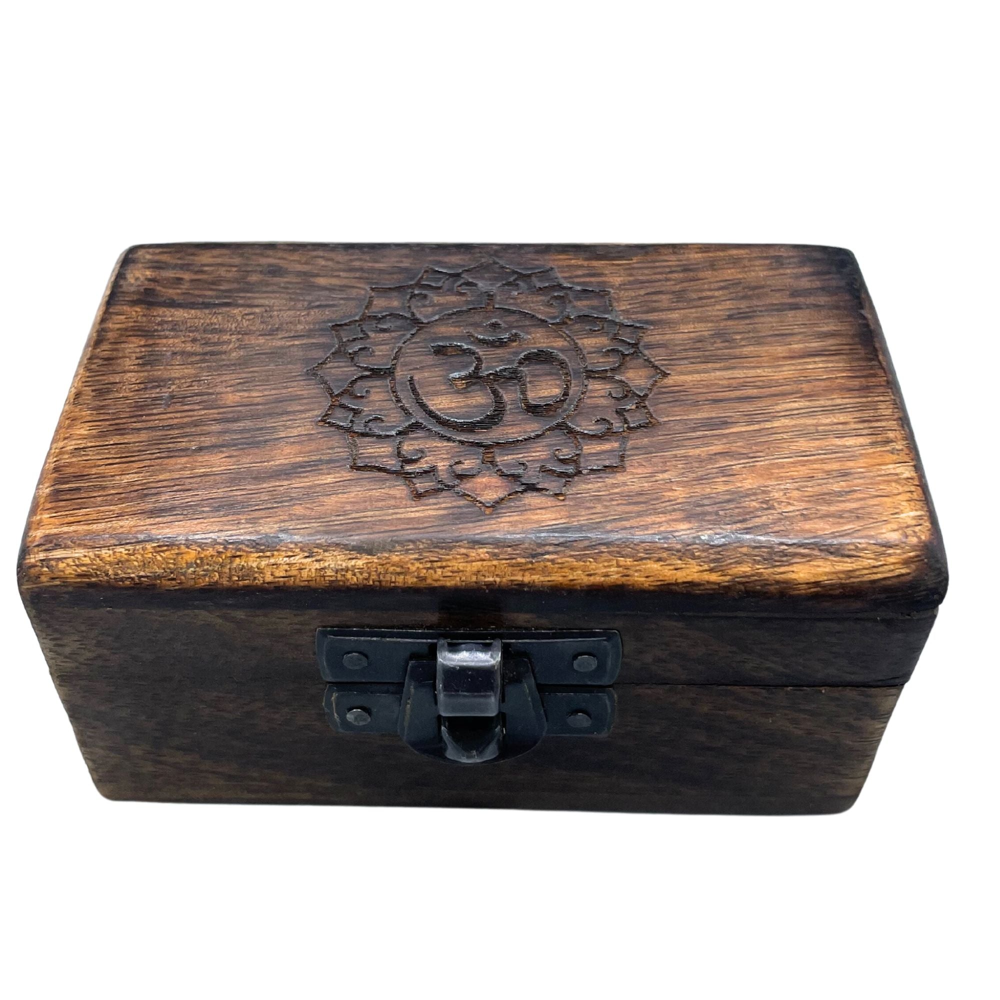 Set of 5  Wooden Pill Box 9x5x4cm - Carved Designs