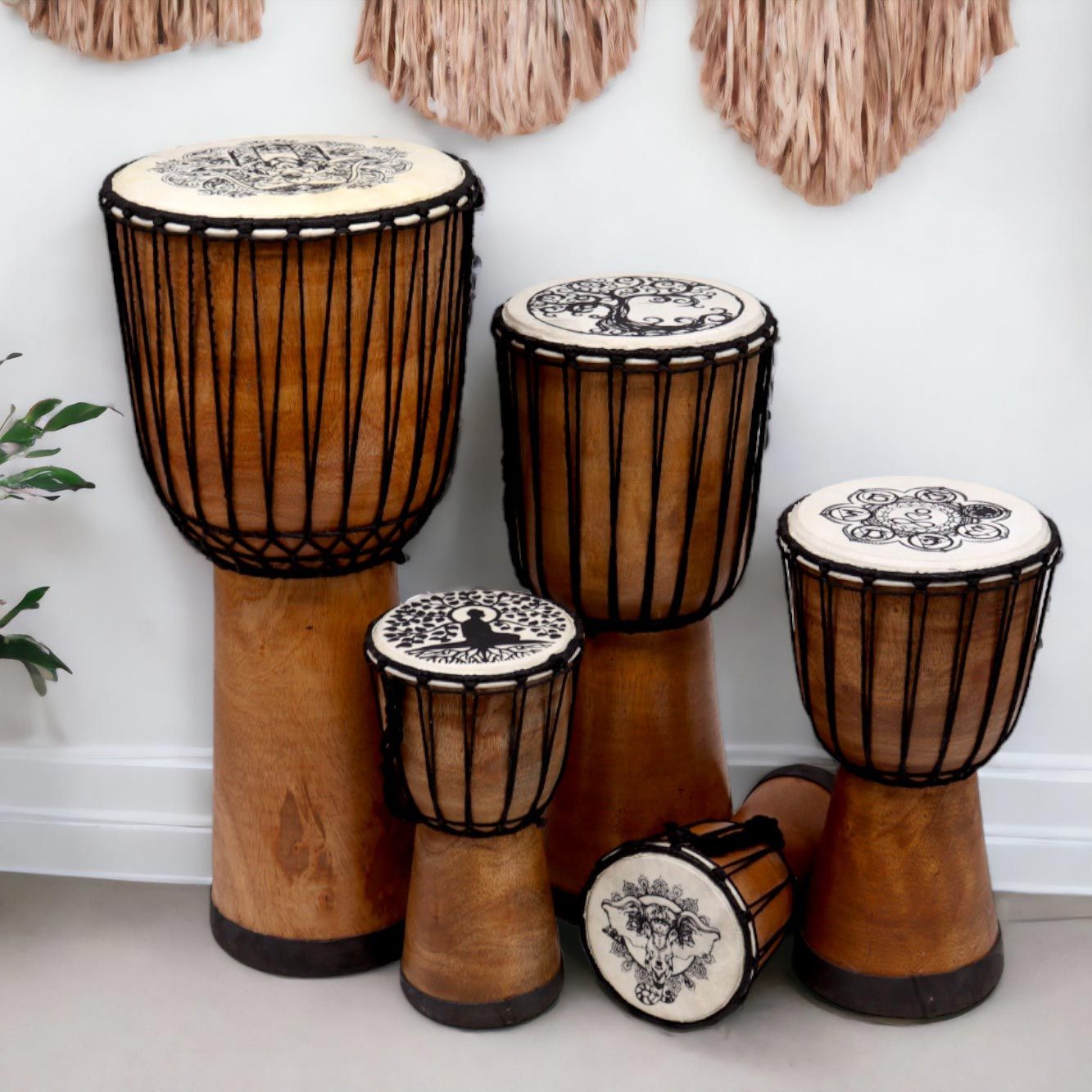 Handmade Wide Top Djembe Drum - 50cm