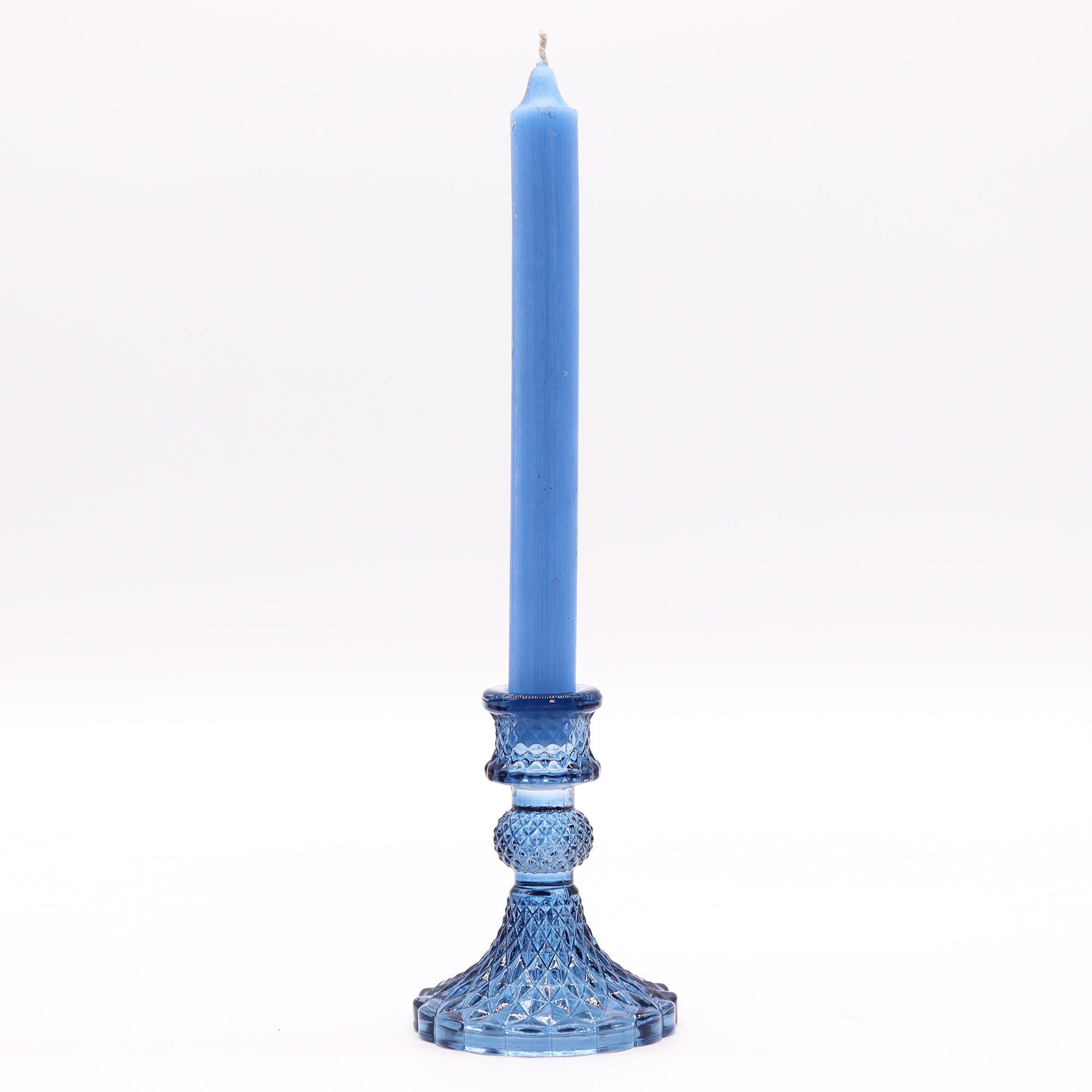 Set of 2 Vintage Dinner Candle Holder - Royal Blue